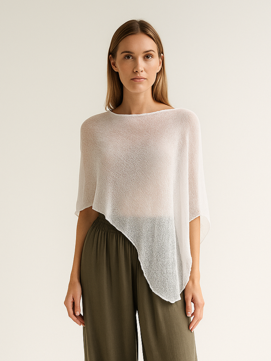 Sheer Elegance Knit Poncho