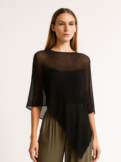 Sheer Elegance Knit Poncho